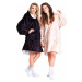 Cozy Noxxiez CH357 Béžová - hřejivá mikinová deka s kapucí pro teenagery a dospělé