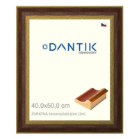 DANTIK rámeček 40 × 50, ZVRATNÝ červenozlatý plast plexi čiré