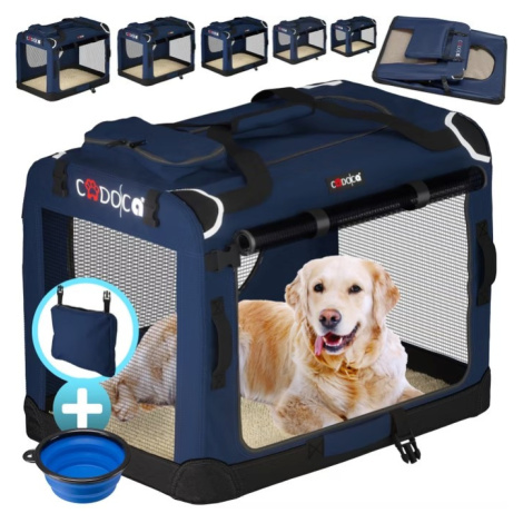 Cadoca Skládací cestovní box pro psy XL, modrý 109439
