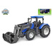 Kids Globe traktor modrý s předním nakladačem volný chod 27cm
