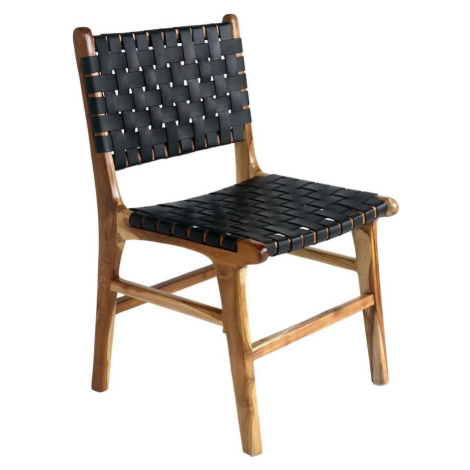 Černo-hnědé jídelní židle z teakového dřeva v sadě 2 ks Perugia – House Nordic