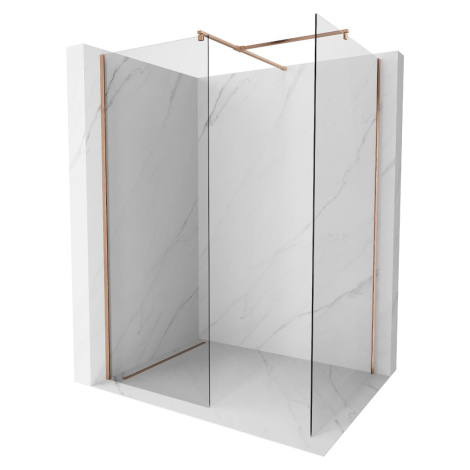 MEXEN/S Kioto Sprchová zástěna WALK-IN 120 x 105, transparent, měď kartáčovaná 800-120-202-65-00