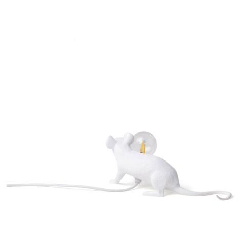 SELETTI LED deko stolní lampa Mouse Lamp USB ležící bílá