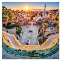 Fotografie Park Guell at golden hour. Barcelona, Spain, Eloi_Omella, 40 × 40 cm