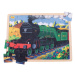 Bigjigs Toys Dřevěné puzzle historický vlak Flying Scotsman 35 dílků