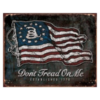 Plechová cedule Don't Tread On Me - Vintage Flag, 40 × 31.5 cm