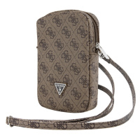 Taška Guess PU 4G Triangle Logo Wallet Phone Bag Zipper, hnědá