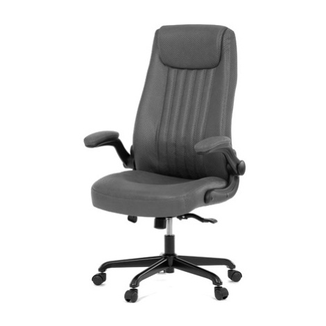 Kancelářská židle, šedá koženka, kov černá Autronic