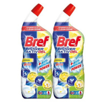 BREF Power Aktiv Gel WC Lemon 2× 700 ml