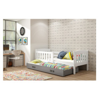 Dětská postel KUBUS s výsuvnou postelí 90x200 cm - bílá Šedá