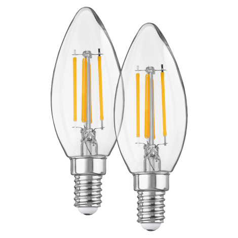 Livarno home Filamentová LED žárovka, 2 kusy (svíčka E14 4,2 W, 2 kusy)