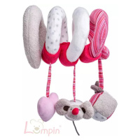 LUMPIN PLYŠ Baby spirála růžová Kočka Angelique s hračkami pro miminko