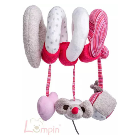 LUMPIN PLYŠ Baby spirála růžová Kočka Angelique s hračkami pro miminko Simba