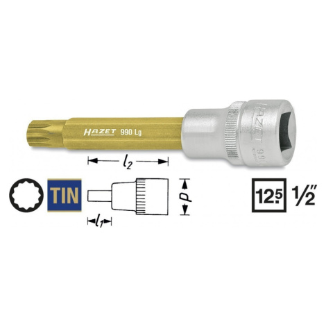 Hlavice s bitem XZN 1/2" M10 Hazet 990LG-10 - HA047338