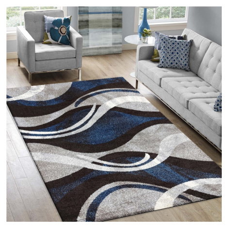 Originální koberec s abstraktním vzorem v modrošedé barvě Šířka: 240 cm | Délka: 330 cm