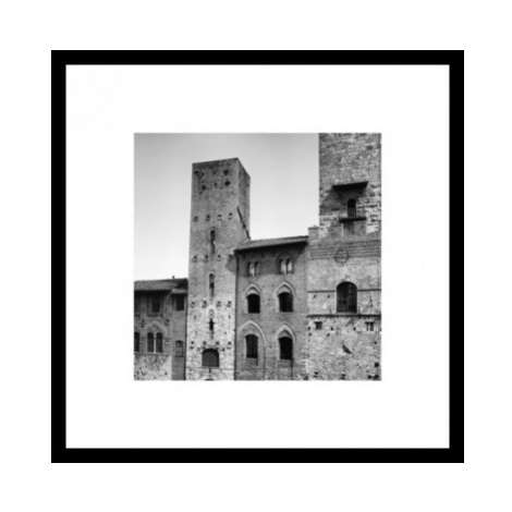 Rámovaný obraz Piazza del Duomo 50x50 cm, černobílý Asko