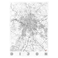 Mapa Dijon, Hubert Roguski, (30 x 40 cm)