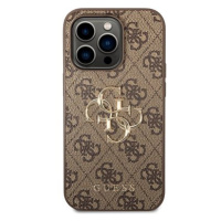 Guess PU 4G Metal Logo Zadní Kryt pro iPhone 15 Pro Brown