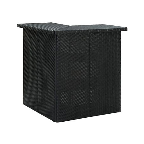 Rohový barový stolek černý 100x50x105 cm polyratan SHUMEE
