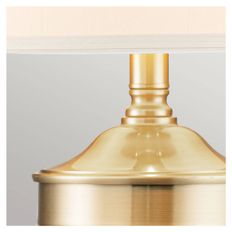 QUOIZEL Textilní stolní lampa Dennison 1 brushed brass