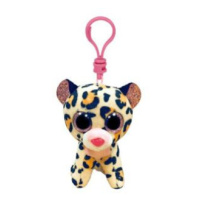 TY Beanie Boos LIVVIE, Clip 8,5 cm - hnědo-růžový leopard