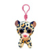 TY Beanie Boos LIVVIE, Clip 8,5 cm - hnědo-růžový leopard