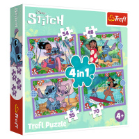 Puzzle Lilo&Stitch Bláznivý den 4v1 (35,48,54,70 dílků)