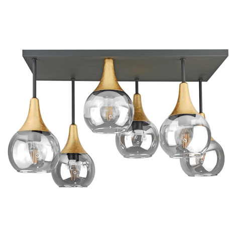 Keter Lighting Přisazený lustr SOMA 6xE27/60W/230V černá/zlatá/čirá 2901