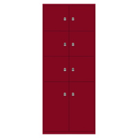 BISLEY LateralFile™ Lodge, s 8 uzamykatelnými boxy, výška 6 x 375 mm, 2 x 755 mm, kardinálově če