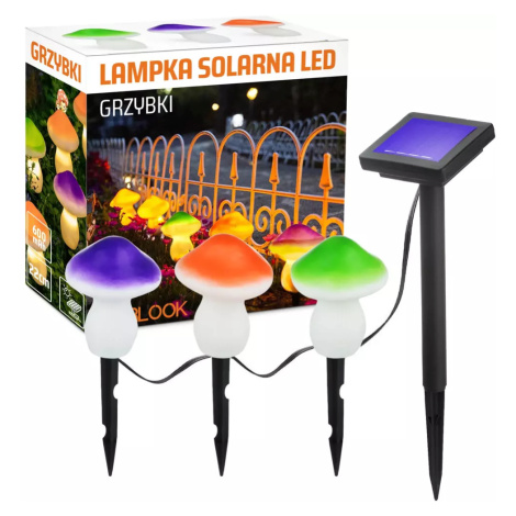 FLD-19-W | Zahradní solární lampa LED Mushrooms 3 ks | 22 cm, 600 mAh Interlook