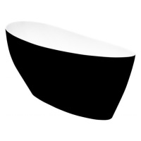 BESCO Volně stojící vana KEYA (SAPRI) - Černá / bílá, 165 x 70 cm, litý mramor
