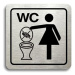 Accept Piktogram "zákaz vhazování předmětů do WC" (80 × 80 mm) (stříbrná tabulka - černý tisk)