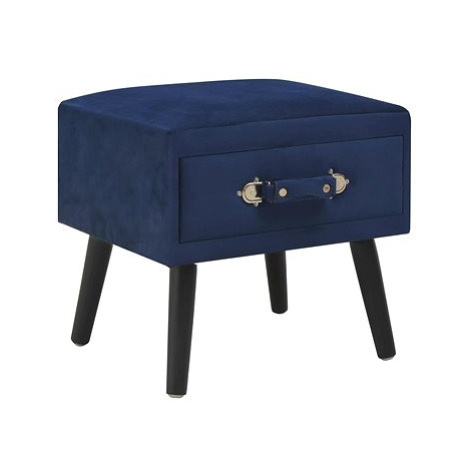 Noční stolek modrý 40 x 35 x 40 cm samet SHUMEE