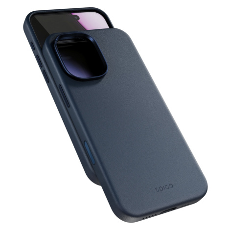Zadní ochranný kryt Epico Leather Mag+ Case pro Apple iPhone 17, modrá