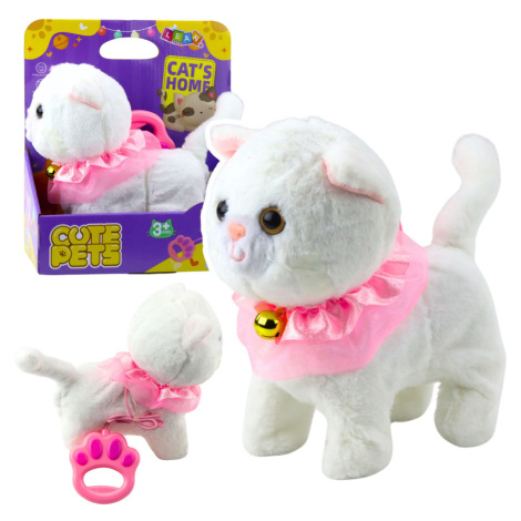 mamido  Interaktivní kočička na vodítku s rolničkou růžová