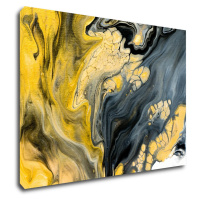 Impresi Obraz Abstraktní žluto šedý - 70 x 50 cm