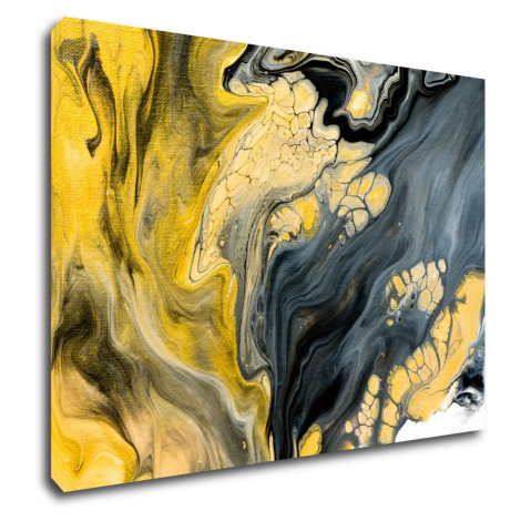 Impresi Obraz Abstraktní žluto šedý - 70 x 50 cm