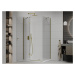 MEXEN/S Roma obdélníkový sprchový kout 100x70, transparent, zlatý + vanička 854-100-070-50-00-40