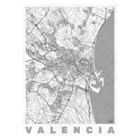 Mapa Valencia, Hubert Roguski, 30 × 40 cm