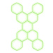 Escape6 Kompletní LED hexagonové svítidlo zelené, rozměr 9 elementů 246 × 386 cm tvar X