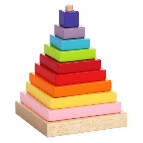 Barevná pyramida: dřevěná skládačka 9 dílů CUBIKA