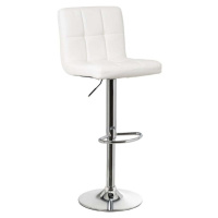 Bílé barové židle s nastavitelnou výškou z imitace kůže v sadě 2 ks (výška sedáku 93 cm) – Casa 