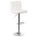 Bílé barové židle s nastavitelnou výškou z imitace kůže v sadě 2 ks (výška sedáku 93 cm) – Casa 