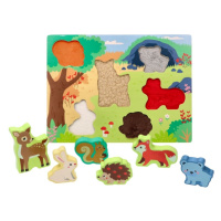 Adam Toys Dřevěné zábavné vkládací puzzle, lesní zvířátka 3D