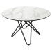 LuxD Kulatý jídelní stůl Malaika 120 cm bílý - vzor mramor