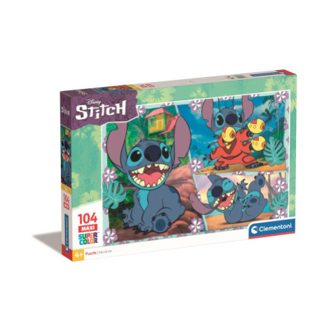Clementoni 23776 - Puzzle 104 maxi Disney Stitch