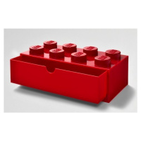 Lego® stolní box 8 se zásuvkou červený