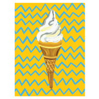 Ilustrace Ice Cream Yellow Zigzag, Alice Straker, 30 × 40 cm