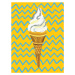 Ilustrace Ice Cream Yellow Zigzag, Alice Straker, 30 × 40 cm