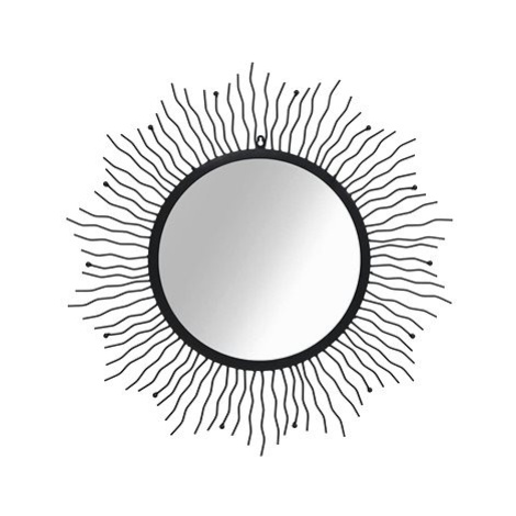 Nástěnné zrcadlo Zářící slunce 80 cm černé SHUMEE